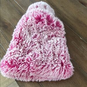 Surell Fuzzy Pink Faux Fur Hat for Women